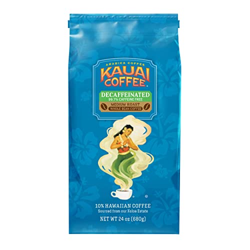 Kauai Coffee Decaf Medium Roast, 24 oz Whole Bean