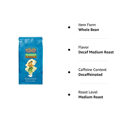 Kauai Coffee Decaf Medium Roast, 24 oz Whole Bean