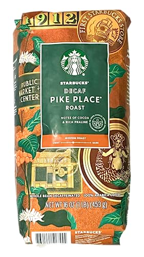 Starbucks Decaf Pike Place Whole Bean Coffee 16oz