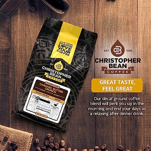 Christopher Bean Decaf Caramel Butter Crunch Coffee 12oz