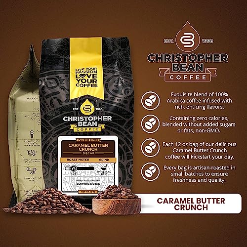 Christopher Bean Decaf Caramel Butter Crunch Coffee 12oz