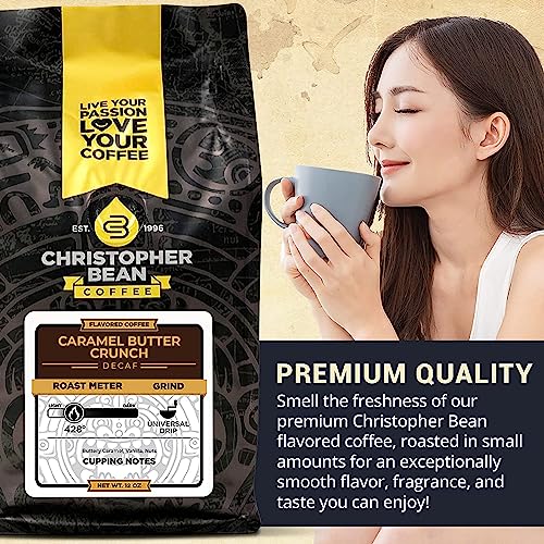 Christopher Bean Decaf Caramel Butter Crunch Coffee 12oz