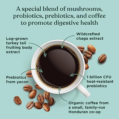 Organic Medium Roast Gourmet Coffee with Probiotic Mushrooms