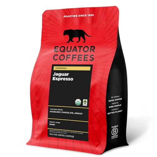 Equator Jaguar Espresso Organic Ground Coffee 10.5oz Bag