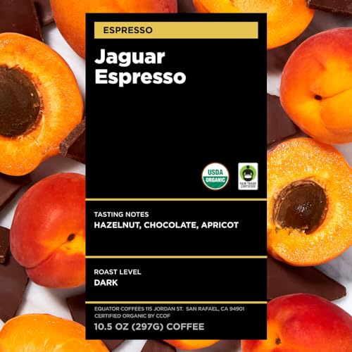 Equator Coffees Jaguar Espresso Organic Fine Ground Coffee