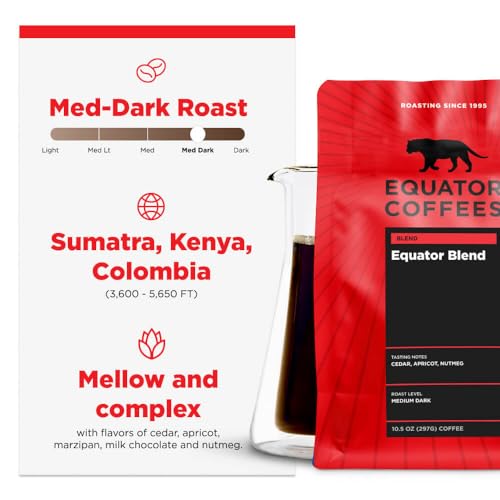 Equator Blend Ground Coffee, Medium Dark Roast, 10.5 oz