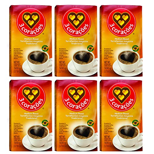 3 Coracoes Traditional Brazilian Ground Coffee - 17.6oz Pack