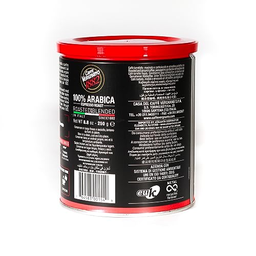 Caffe Vergnano 100% Arabica Espresso Ground Coffee Can