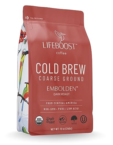 Lifeboost Dark Cold Brew Coarse Ground Coffee - Organic