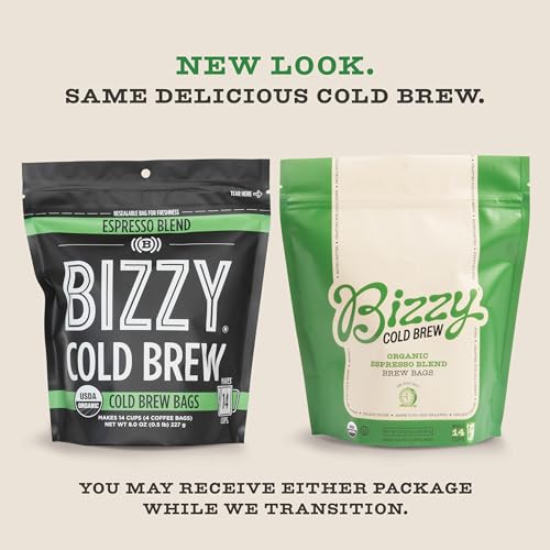 Bizzy Organic Cold Brew Espresso Blend Coffee Bags