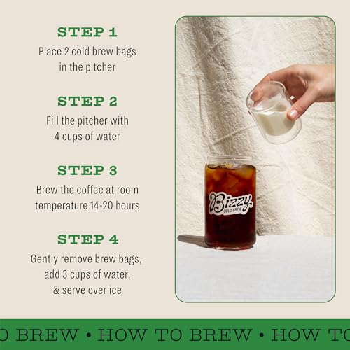 Bizzy Organic Cold Brew Espresso Blend Coffee Bags