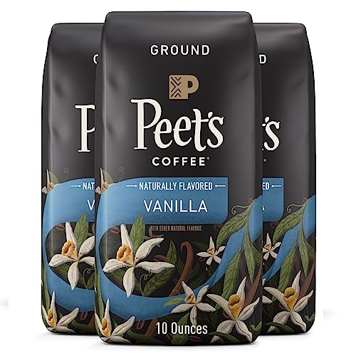 Peet's Vanilla Ground Coffee, 3 Bags, Light Roast