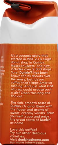 Dunkin' French Vanilla Ground Coffee, 12 Ounce Bag