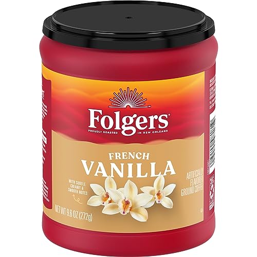 Folgers French Vanilla Ground Coffee, 9.6oz (6 Pack)