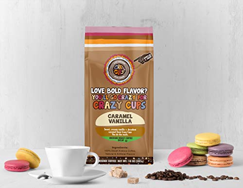 Crazy Cups Decaf Caramel Vanilla Ground Coffee - 10 oz Bag