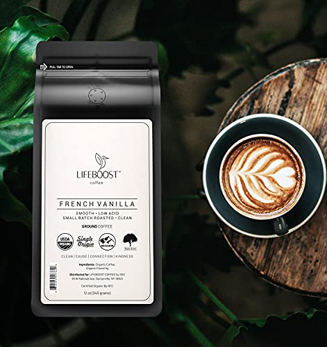 Organic French Vanilla Ground Coffee - Low Acid