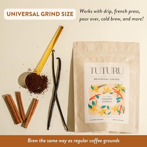 TUTURU Cinnamon Vanilla Ground Medium Roast Organic Coffee