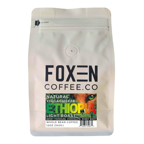 Foxen Coffee Ethiopia Yirgacheffe Natural, Whole Bean, Light Roast