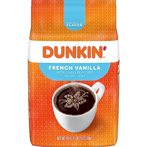 Dunkin' French Vanilla Flavored Ground Coffee, 18 oz