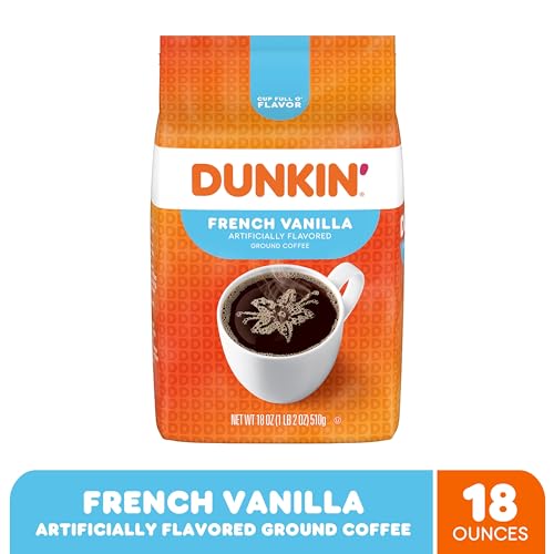 Dunkin' French Vanilla Flavored Ground Coffee, 18 oz