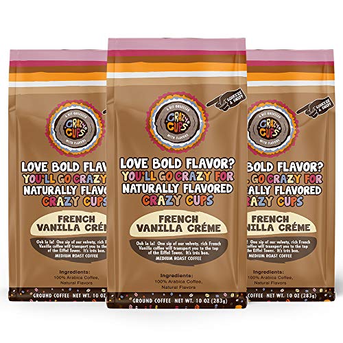 Crazy Cups French Vanilla Flavored Ground Coffee, 10 oz
