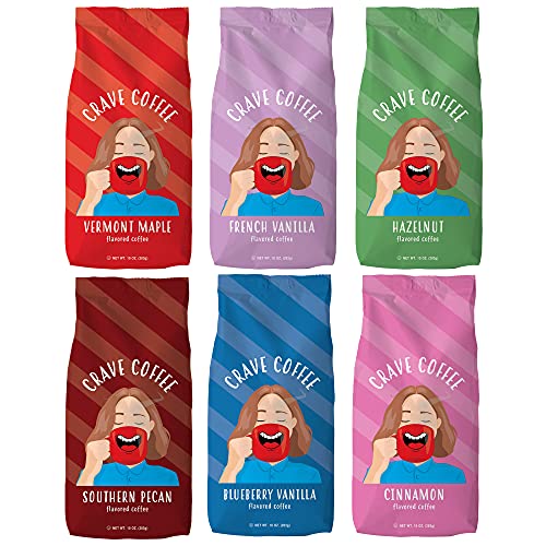 Assorted Flavored Ground Coffee Bags Variety Pack, 10 Oz