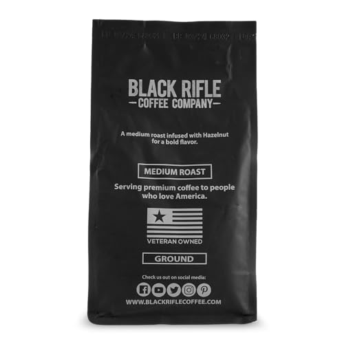 Black Rifle Coffee Company Hazelnut, Flavored Medium Roast Ground Coffee, 12 OZ Bag