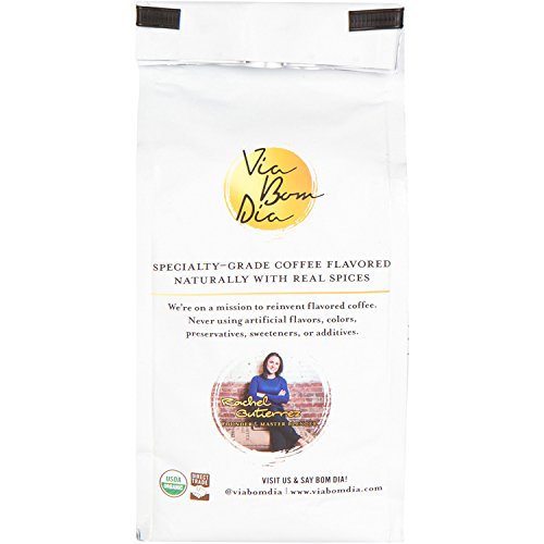 Via Bom Dia 100% Naturally Flavored Ground Coffee, Cinnamon Hazelnut, Medium Roast, No Artificial Flavors, 12 oz. Bag Great Stocking Stuffer for Coffee Lover