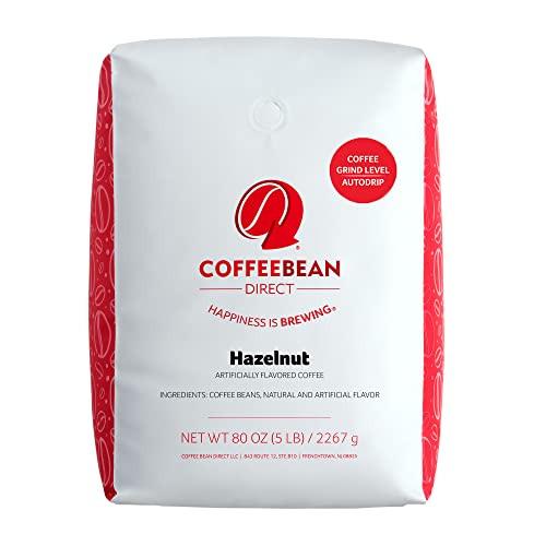 Coffee Bean Direct Hazelnut Flavored, Ground Coffee, 5-Pound Bag