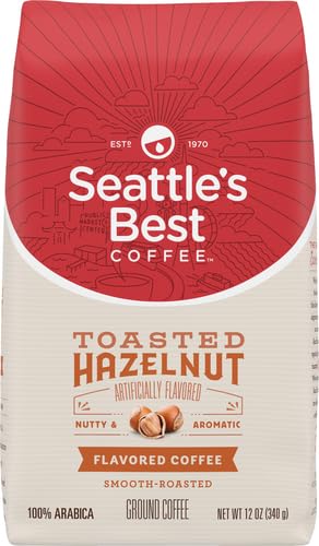 Seattle's Best Coffee Toasted Hazelnut Flavored Medium Roast Ground Coffee, 12-Ounce Bag