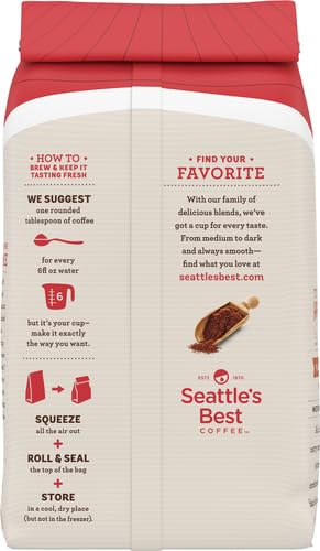 Seattle's Best Coffee Toasted Hazelnut Flavored Medium Roast Ground Coffee, 12-Ounce Bag