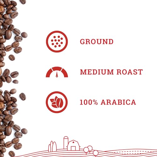 Hoosier Hill Farm Hazelnut Flavored Ground Coffee, Medium Roast, 32oz (2LB), Resealable Bag