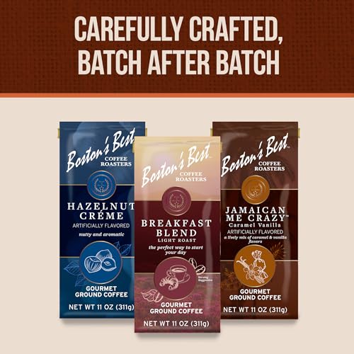 Boston’s Best Gourmet Ground Coffee – Hazelnut Flavored Decaf Coffee – Medium Roast – 11 oz