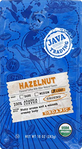 Java Trading Company Organic Ground Coffee, Hazelnut, 10 Oz