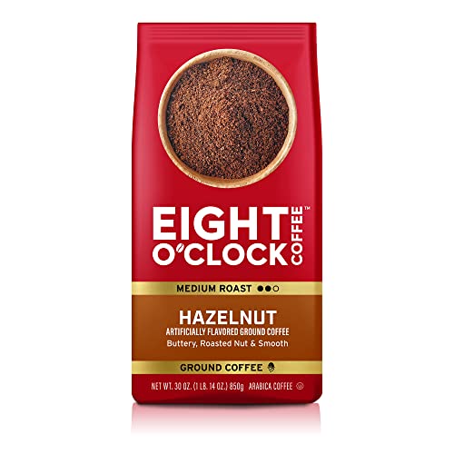 Eight O'Clock Coffee Hazelnut, 30 Ounce (Pack of 1), Medium Roast, Ground Coffee, Buttery, Smooth & Nutty, 100% Arabica