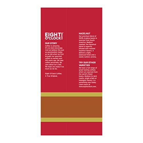 Eight O'Clock Coffee Hazelnut, 30 Ounce (Pack of 1), Medium Roast, Ground Coffee, Buttery, Smooth & Nutty, 100% Arabica
