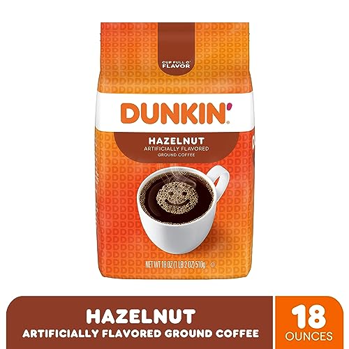 Dunkin' Hazelnut Flavored Ground Coffee, 18 Ounce