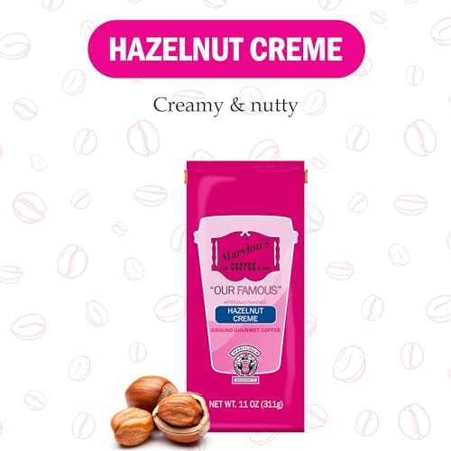 Marylou’s Coffee – Hazelnut Creme Flavored Ground Gourmet Coffee – 11 oz