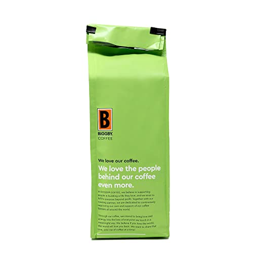 BIGGBY Hazelnut Flavored Ground Coffee, 12 oz Vacuum Sealed Bag, Medium Roasted