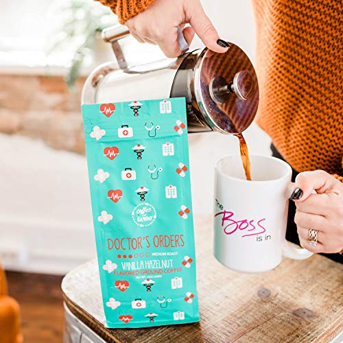 Coffee Over Cardio Doctor's Order Vanilla Hazelnut Flavored Ground Coffee, High-Grade Aribian Medium Roast Coffee Grounds (12 oz)