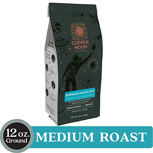 Copper Moon Ground Coffee, Medium Roast, Hawaiian Hazelnut Blend, 12 Oz