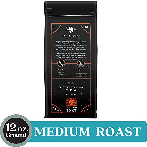 Copper Moon Ground Coffee, Medium Roast, Hawaiian Hazelnut Blend, 12 Oz
