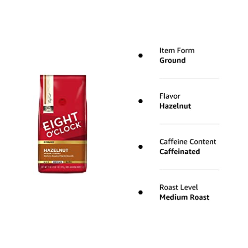 Eight O'Clock Ground Coffee, Hazelnut, 33 Ounce