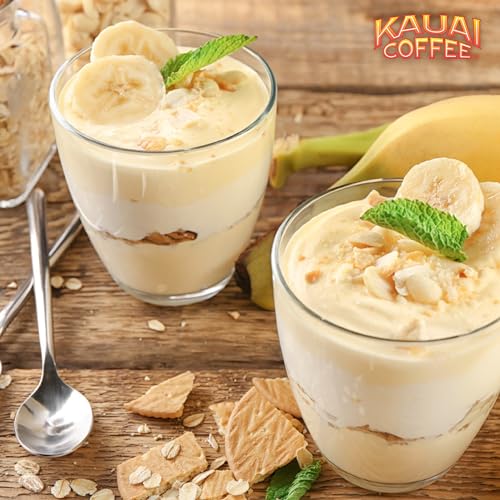 Kauai Hawaiian Ground Coffee, Banana Crème, Gourmet Arabica Coffee From Hawaii's Largest Grower, Smooth, Delicious Flavor and Amazing Aroma - 10 Ounce