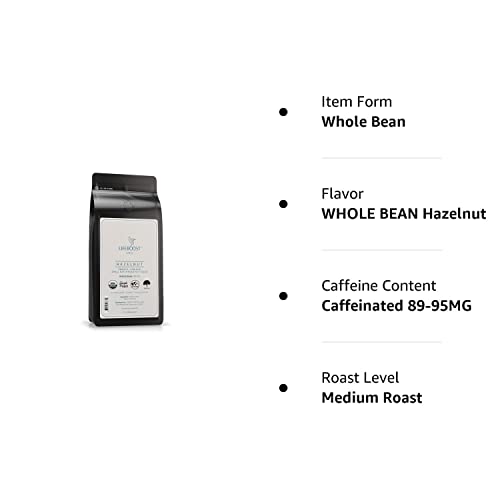 Lifeboost Coffee Whole Bean Hazelnut Coffee - Low Acid Single Origin Non-GMO Organic Coffee Beans - Third Party Tested For Mycotoxins & Pesticides - 12 Ounces