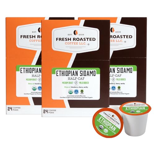 Organic Ethiopian Sidamo Half-Caf Coffee Pods, 72ct