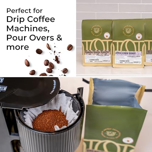 Caramel Pecan Flavored Ground Coffee, 1 LB (16 oz) bag, Medium Roast, 100% Arabica Premium Quality Flavor