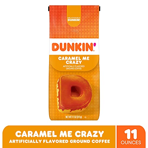 Dunkin' Caramel Me Crazy Flavored Ground Coffee, 11 Ounce