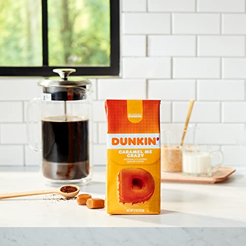Dunkin' Caramel Me Crazy Flavored Ground Coffee, 11 Ounce