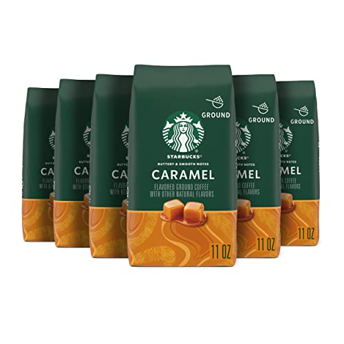 Starbucks Ground Coffee—Caramel Flavored Coffee—No Artificial Flavors—100% Arabica—6 bags (11 oz each)